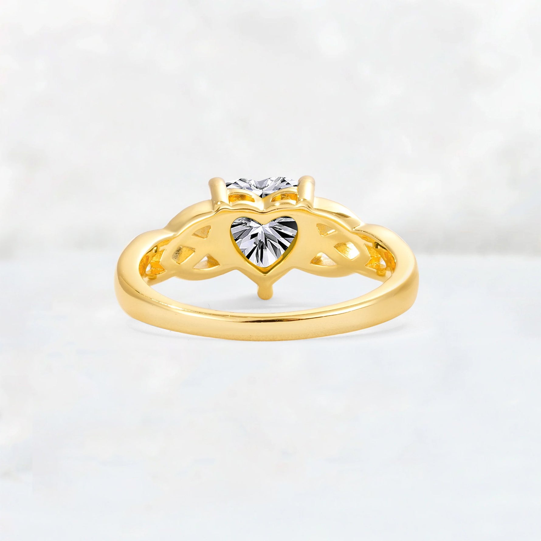 Heart Cut Lab Diamond Celtic Knot Engagement Ring - Additional view