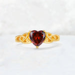 Heart Cut Garnet Celtic Knot Engagement Ring - Additional view