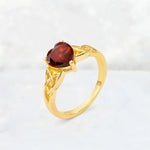 Heart Cut Garnet Celtic Knot Engagement Ring - Additional view