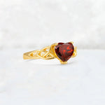 Heart Cut Garnet Celtic Knot Engagement Ring - Additional view