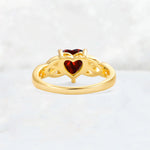 Heart Cut Garnet Celtic Knot Engagement Ring - Additional view