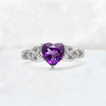 Heart Cut Amethyst Celtic Knot Engagement Ring - Additional view