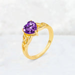 Heart Cut Amethyst Celtic Knot Engagement Ring - Additional view