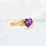 Heart Cut Amethyst Celtic Knot Engagement Ring - Additional view