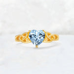 Heart Cut Aquamarine Celtic Knot Engagement Ring - Additional view