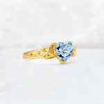 Heart Cut Aquamarine Celtic Knot Engagement Ring - Additional view