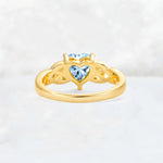 Heart Cut Aquamarine Celtic Knot Engagement Ring - Additional view