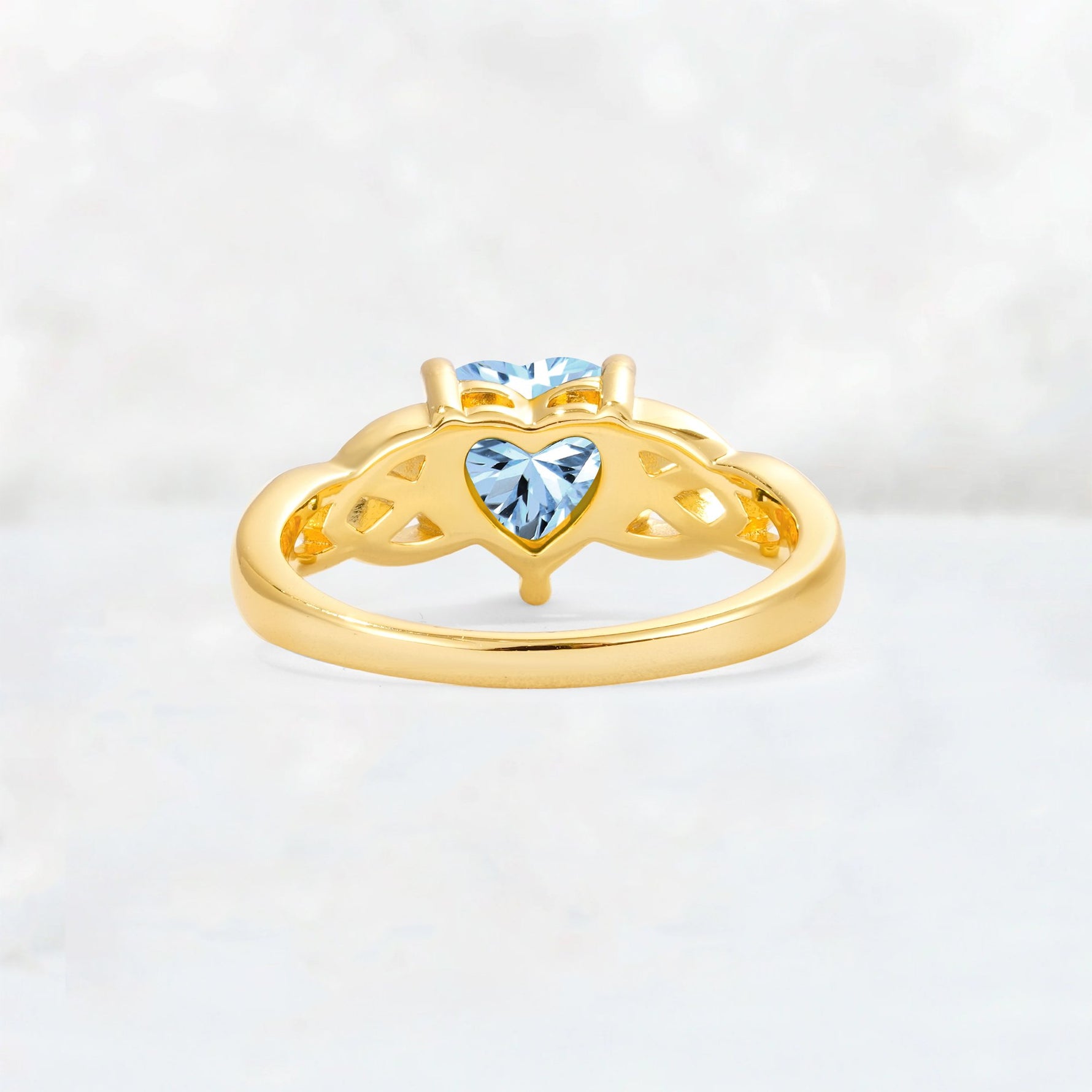 Heart Cut Aquamarine Celtic Knot Engagement Ring - Additional view