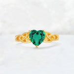 Heart Cut Emerald Celtic Knot Engagement Ring - Additional view