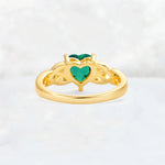 Heart Cut Emerald Celtic Knot Engagement Ring - Additional view