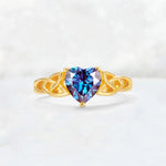 Heart Cut Alexandrite Celtic Knot Engagement Ring - Additional view