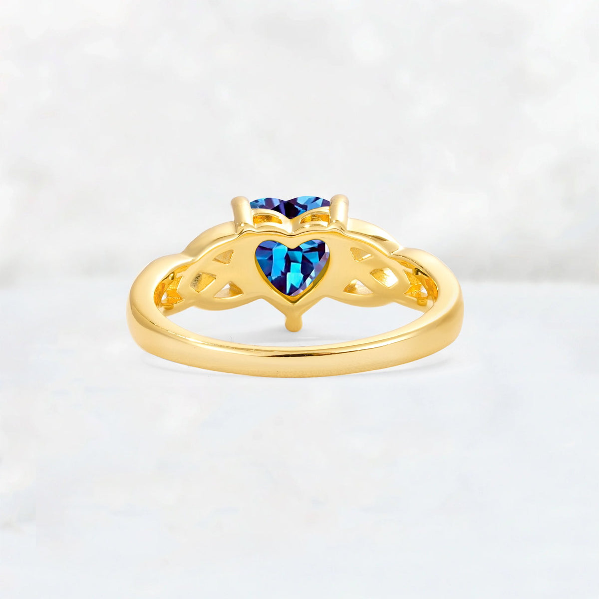 Heart Cut Alexandrite Celtic Knot Engagement Ring - Additional view