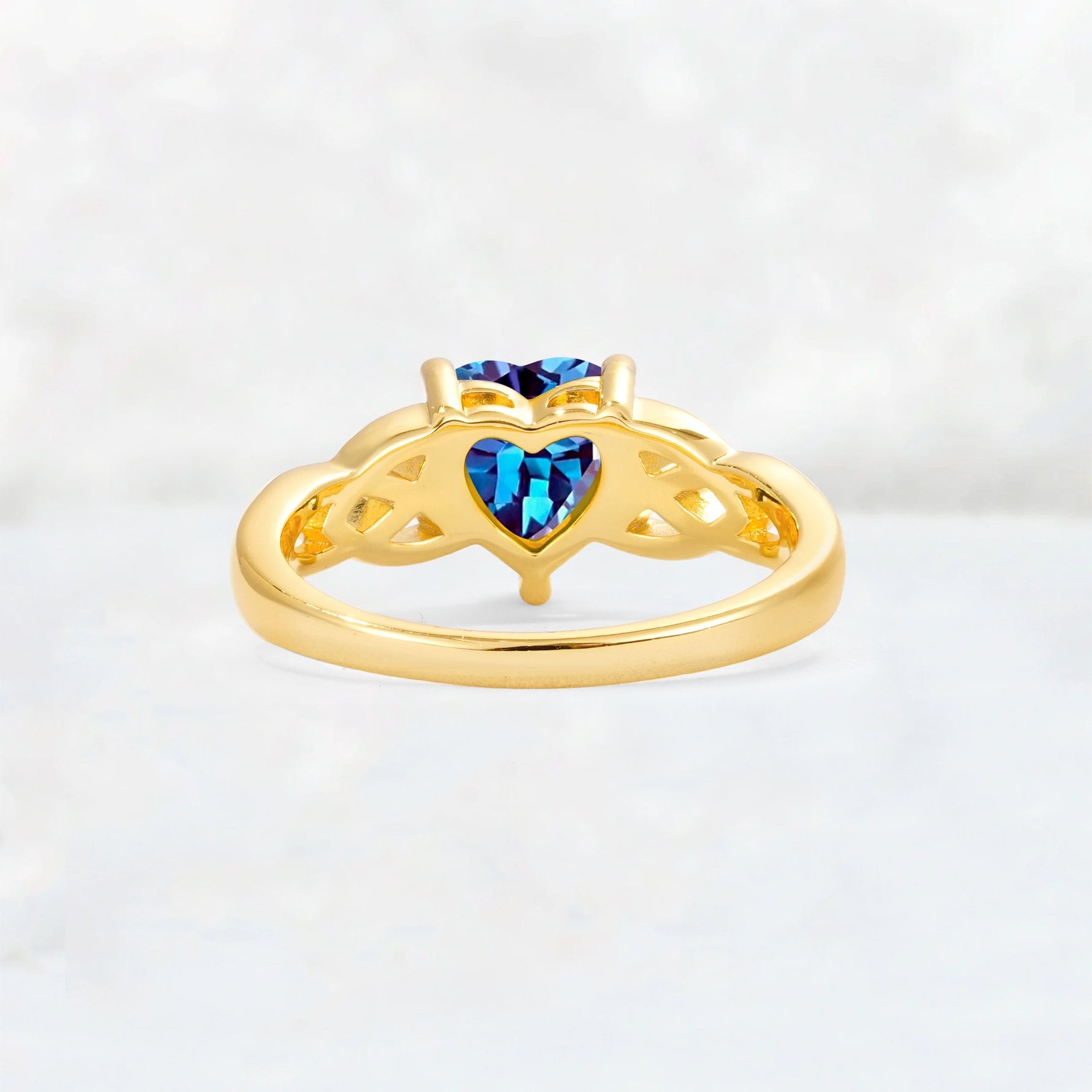 Heart Cut Alexandrite Celtic Knot Engagement Ring - Additional view
