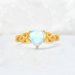 Heart Cut Moonstone Celtic Knot Engagement Ring - Additional view