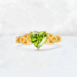 Heart Cut Peridot Celtic Knot Engagement Ring - Additional view