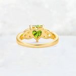 Heart Cut Peridot Celtic Knot Engagement Ring - Additional view