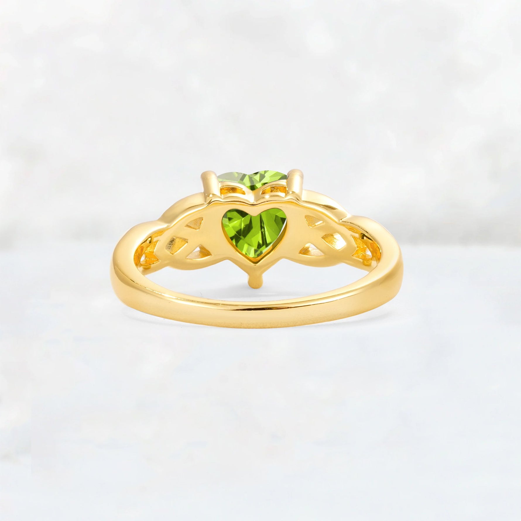 Heart Cut Peridot Celtic Knot Engagement Ring - Additional view