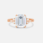 Cushion Cut Moissanite Engagement Ring with Side Stones - Additional view