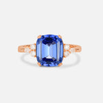 Cushion Cut Sapphire Engagement Ring with Side Stones - Additional view