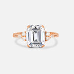 Cushion Cut Lab Diamond Engagement Ring with Side Stones - Additional view
