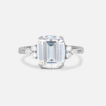 Cushion Cut Moissanite Engagement Ring with Side Stones - Additional view