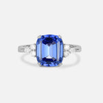 Cushion Cut Sapphire Engagement Ring with Side Stones - Additional view