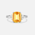 Cushion Cut Citrine Engagement Ring with Side Stones - Additional view