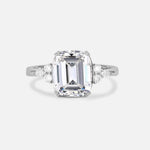 Cushion Cut Lab Diamond Engagement Ring with Side Stones - Additional view