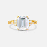Cushion Cut Moissanite Engagement Ring with Side Stones - Additional view