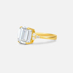 Cushion Cut Moissanite Engagement Ring with Side Stones - Additional view
