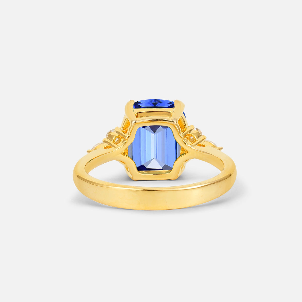 Cushion Cut Sapphire Engagement Ring with Side Stones - Additional view
