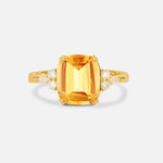 Cushion Cut Citrine Engagement Ring with Side Stones - Additional view