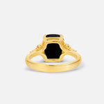 Cushion Cut Black Onyx Engagement Ring with Side Stones - Additional view