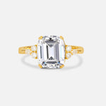 Cushion Cut Lab Diamond Engagement Ring with Side Stones - Additional view