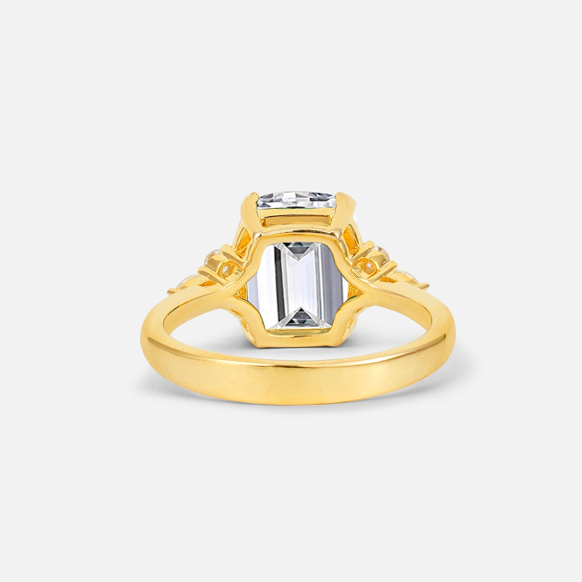 Cushion Cut Lab Diamond Engagement Ring with Side Stones - Additional view