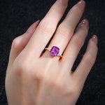 Cushion Cut Amethyst Engagement Ring with Side Stones - Additional view