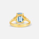Cushion Cut Aquamarine Engagement Ring with Side Stones - Additional view