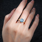Cushion Cut Aquamarine Engagement Ring with Side Stones - Additional view