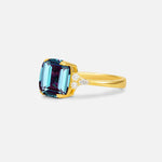 Cushion Cut Alexandrite Engagement Ring with Side Stones - Additional view