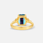 Cushion Cut Alexandrite Engagement Ring with Side Stones - Additional view