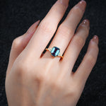 Cushion Cut Alexandrite Engagement Ring with Side Stones - Additional view