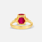 Cushion Cut Ruby Engagement Ring with Side Stones - Additional view
