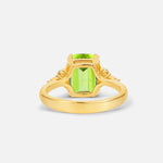 Cushion Cut Peridot Engagement Ring with Side Stones - Additional view