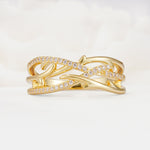 Elegant Intertwined Branch Pavé Moissanite Wedding Band - Additional view