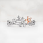 Delicate Two Tone Floral Twisted Vine Moissanite Wedding Band - Additional view