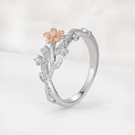 Delicate Two Tone Floral Twisted Vine Moissanite Wedding Band - Additional view