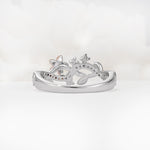 Delicate Two Tone Floral Twisted Vine Moissanite Wedding Band - Additional view