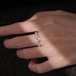 Delicate Two Tone Floral Twisted Vine Moissanite Wedding Band - Additional view