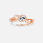Oval Cut Lab Diamond Engagement Ring with Halo and Marquise Side Stones - Additional view