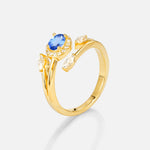 Oval Cut Sapphire Engagement Ring with Halo and Marquise Side Stones - Additional view